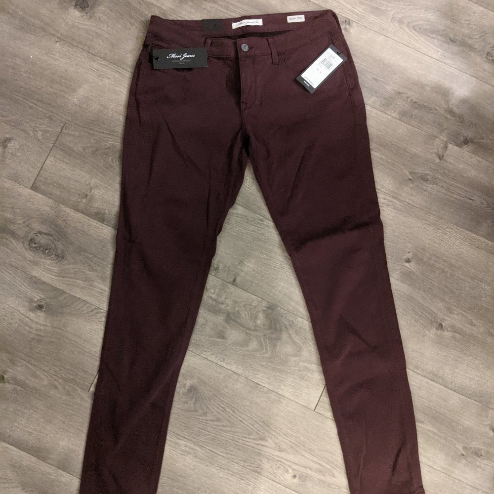 NWT Burgundy Mavi Skinny Pants